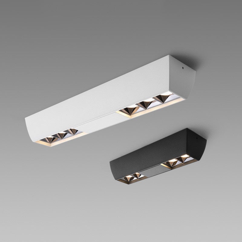 Modern Minimalist Aluminum Rectangular Strip LED Spotlight Flush Mount Ceiling Light For Hallway