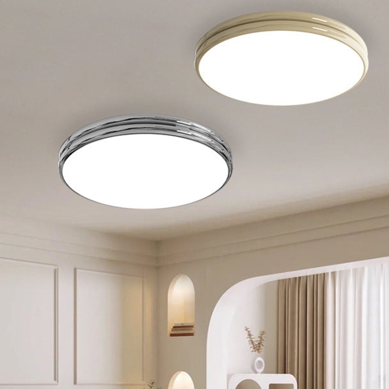 Modern Minimalist Iron Acrylic Round Two-Tier LED Flush Mount Ceiling Light For Bedroom