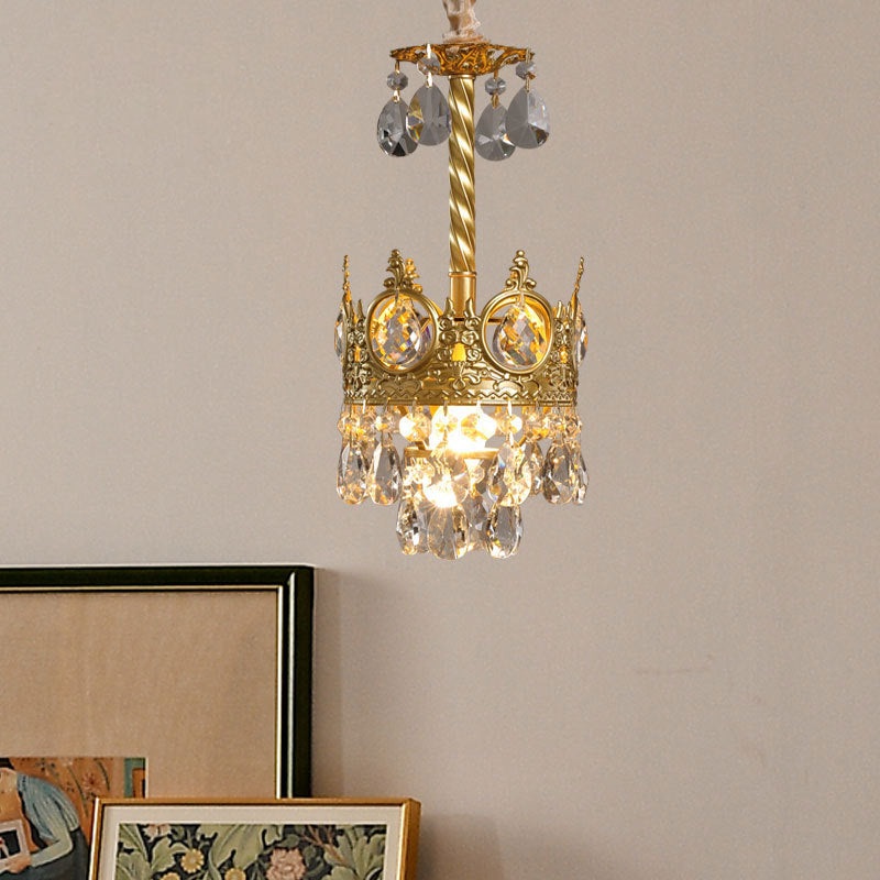 Traditional French Cone Iron Crystal 1/4/6 - Light Pendant Light For Living Room