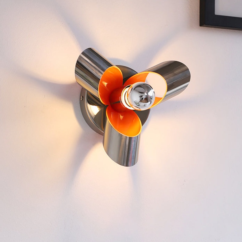 Contemporary Creative Iron Diamond & Round 1-Light Wall Sconce Lamp For Bedroom & Living Room