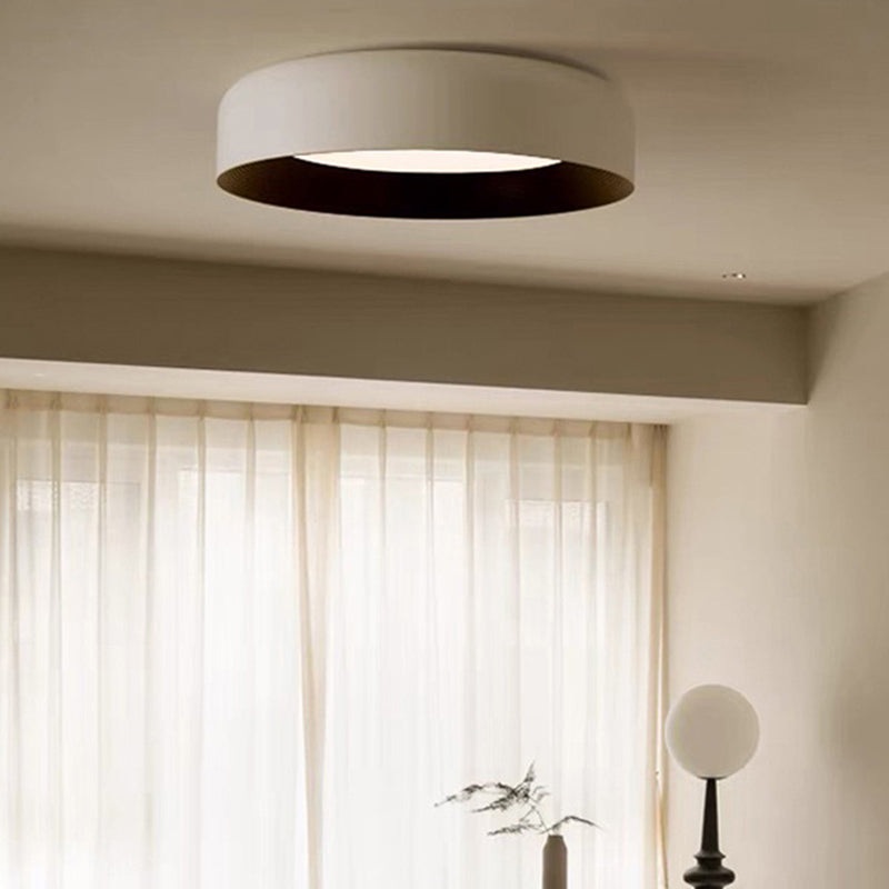 Modern Minimalist Cylinder Iron Acrylic LED Flush Mount Ceiling Light For Bedroom