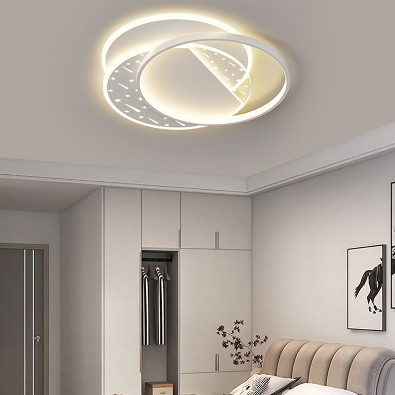 Modern Minimalist Oval Round Square Rectangle Stacking Acrylic Aluminum Iron LED Flush Mount Ceiling Light For Living Room
