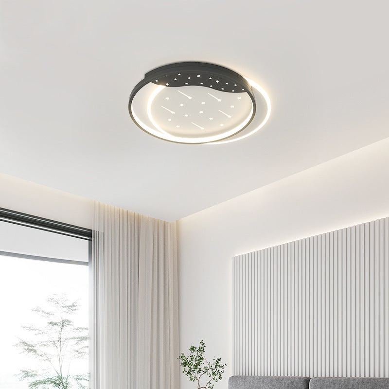 Modern Minimalist Pebble Round Square Silicone Acrylic Iron LED Flush Mount Ceiling Light For Living Room
