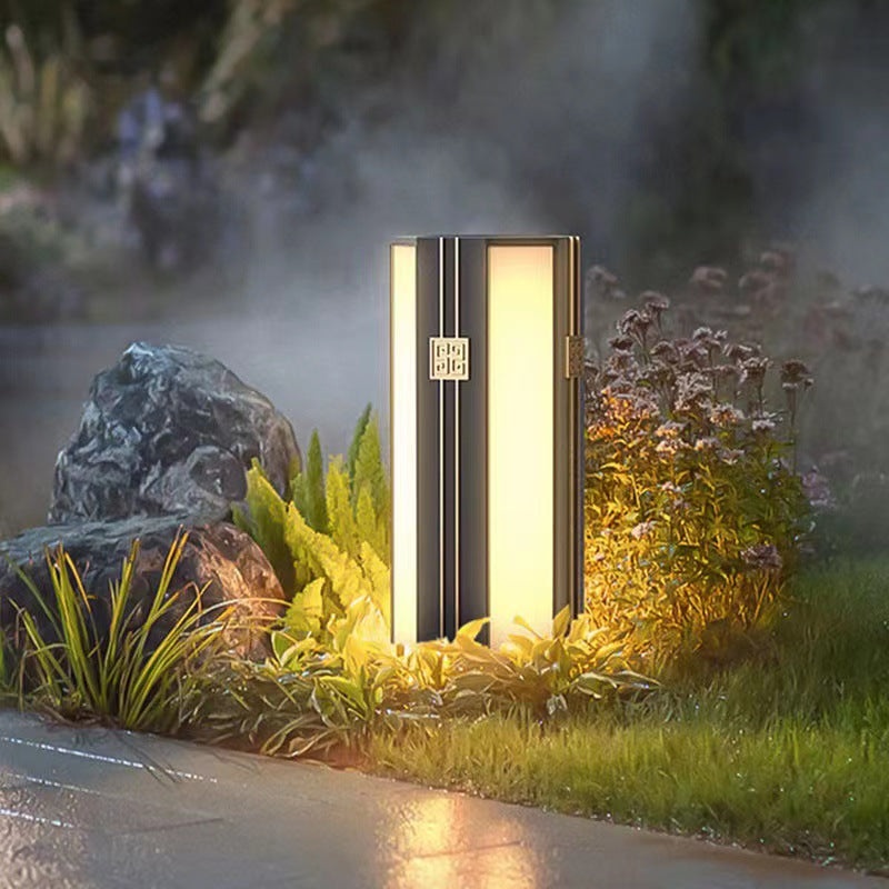 Traditional Chinese Solar Waterproof Stainless Steel PC Cylinder Octagon LED Outdoor Light Landscape Lighting For Garden