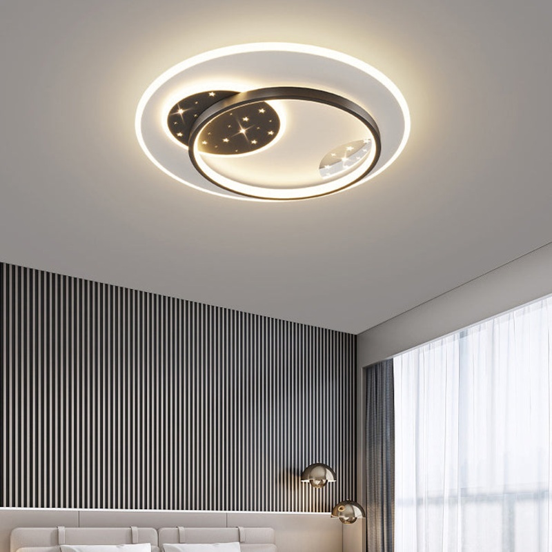 Contemporary Nordic Round Square Rectangle Splicing Acrylic Iron LED Flush Mount Ceiling Light For Bedroom
