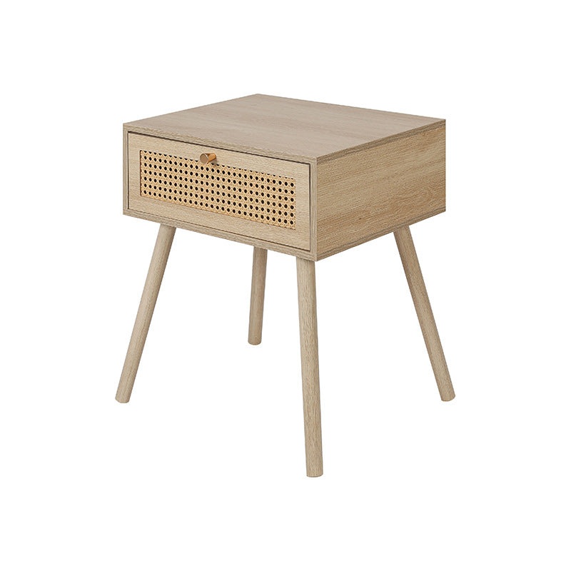 Contemporary Simplicity Rectangular Solid Wood Nightstand Drawer For Bedroom