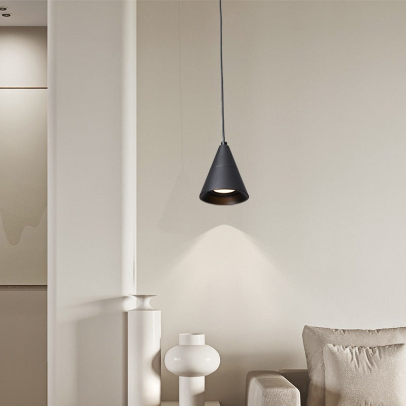 Modern Minimalist Cone Aluminum LED Pendant Light For Bedroom