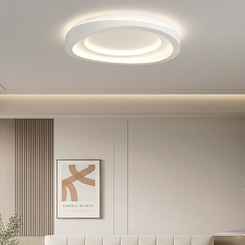 Modern Minimalist Round Irregular Iron Acrylic LED Flush Mount Ceiling Light For Bedroom