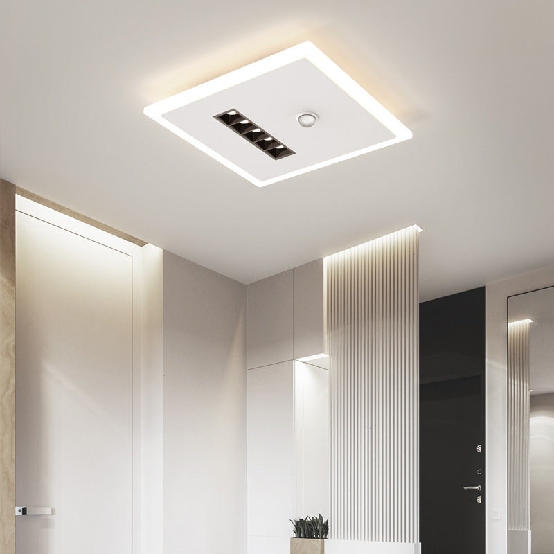 Contemporary Simplicity Iron Acrylic Square Shade LED Flush Mount Ceiling Light For Living Room