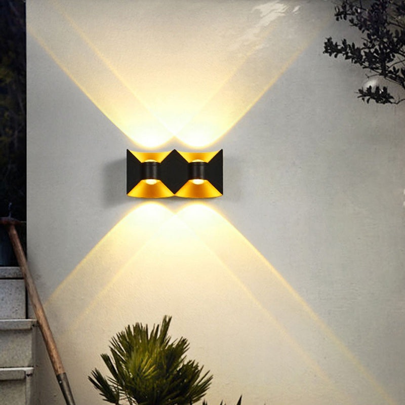 Contemporary Nordic Waterproof Square Rectangular Aluminum LED Wall Sconce Lamp For Outdoor Patio