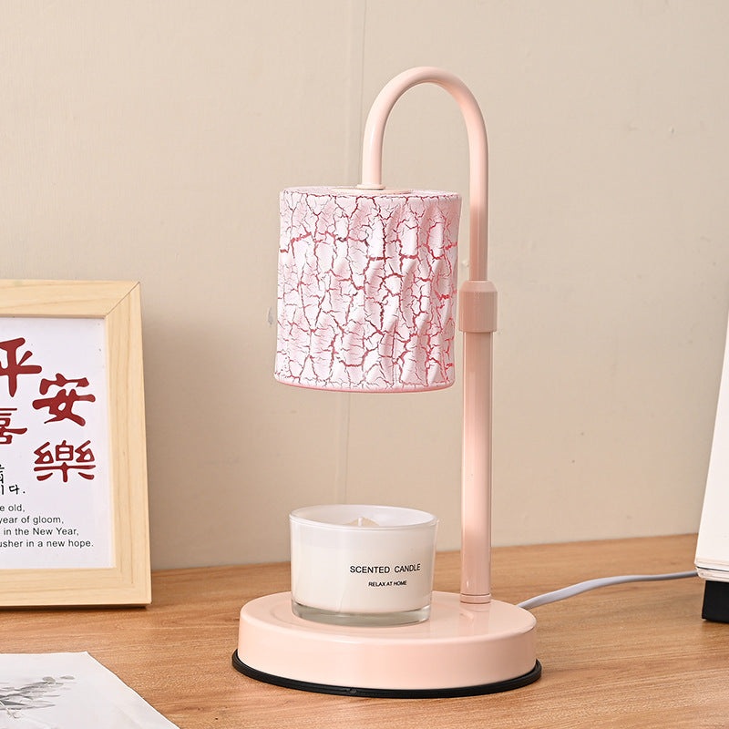 Modern Simplicity Cylinder Metal Glass 1-Light Melting Wax Table Lamp For Bedroom
