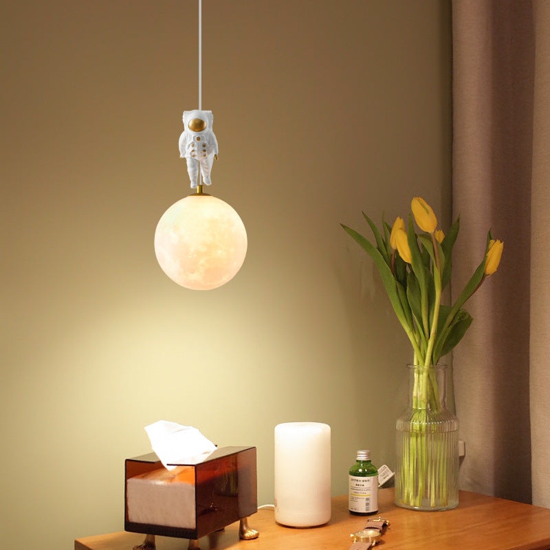 Contemporary Creative Globe Iron Plastic 1-Light Kids Pendant Light For Living Room
