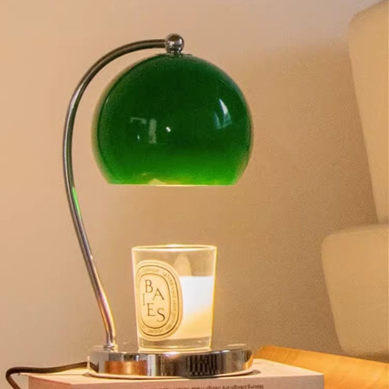 Contemporary Scandinavian Iron Stainless Steel Round Ball 1-Light Melting Wax Table Lamp For Bedroom