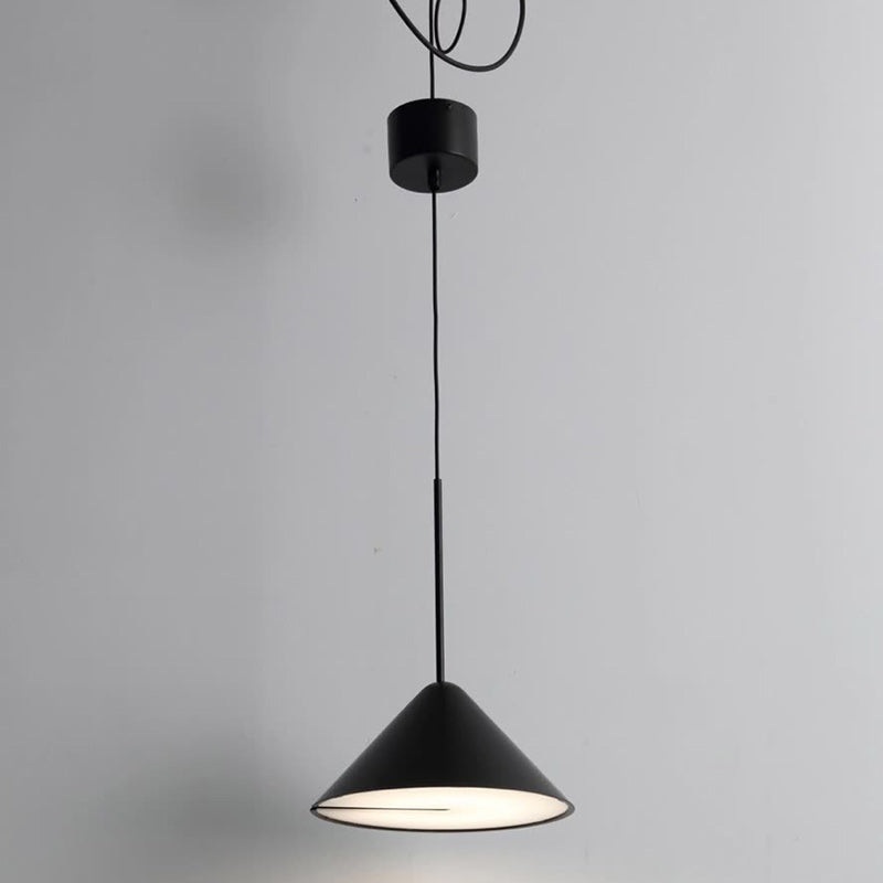 Modern Minimalist Cone Iron Acrylic LED Pendant Light For Living Room