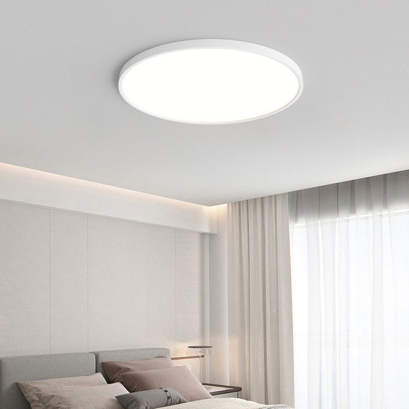 Modern Minimalist Round Plastic Acrylic LED Flush Mount Ceiling Light For Living Room