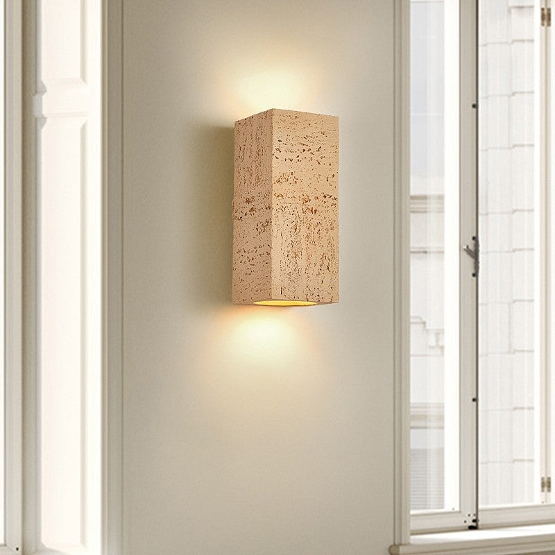 Traditional Japanese Rectangular Resin 2-Light Wall Sconce Lamp For Living Room