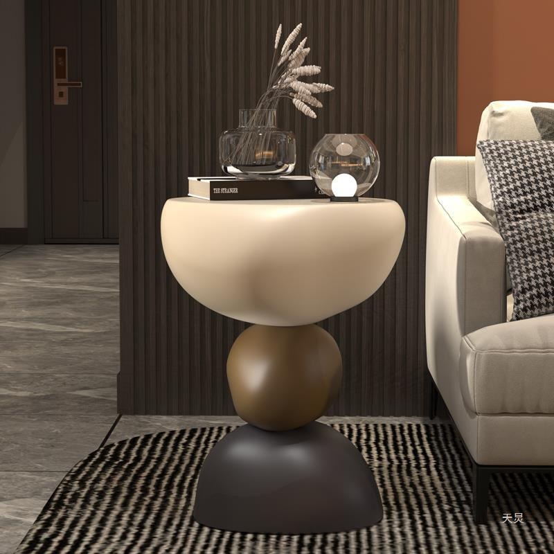 Contemporary Creative Round Resin End Table 1-Tier For Living Room