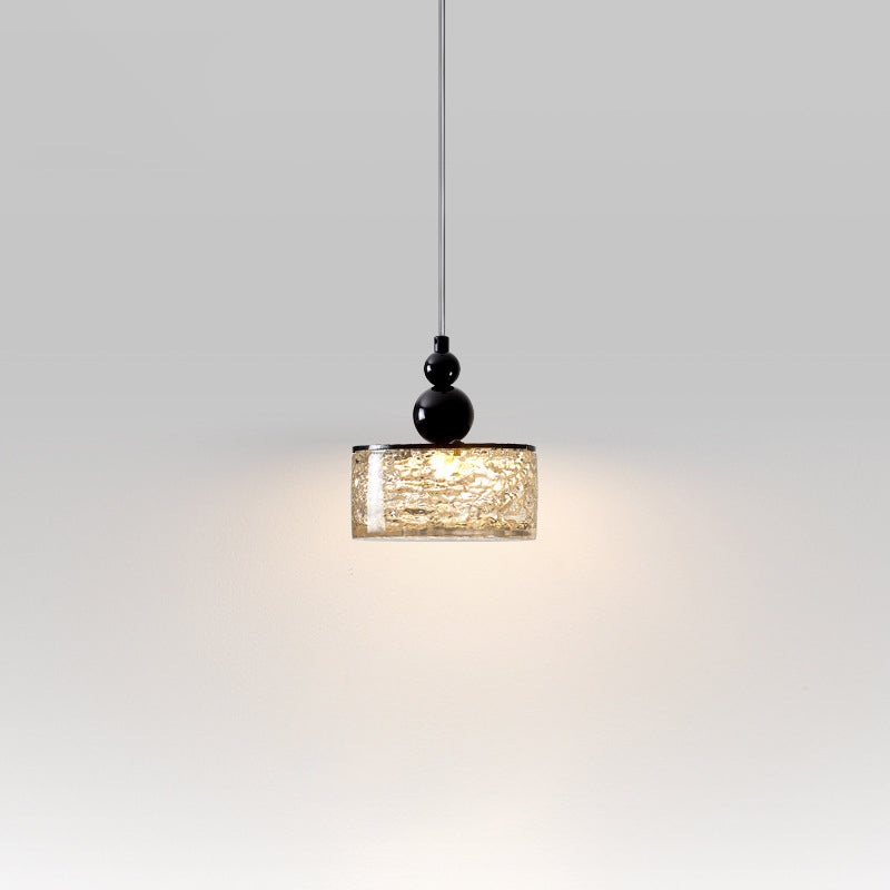 Modern Minimalist Cylinder Resin Stainless Steel LED Pendant Light For Bedroom