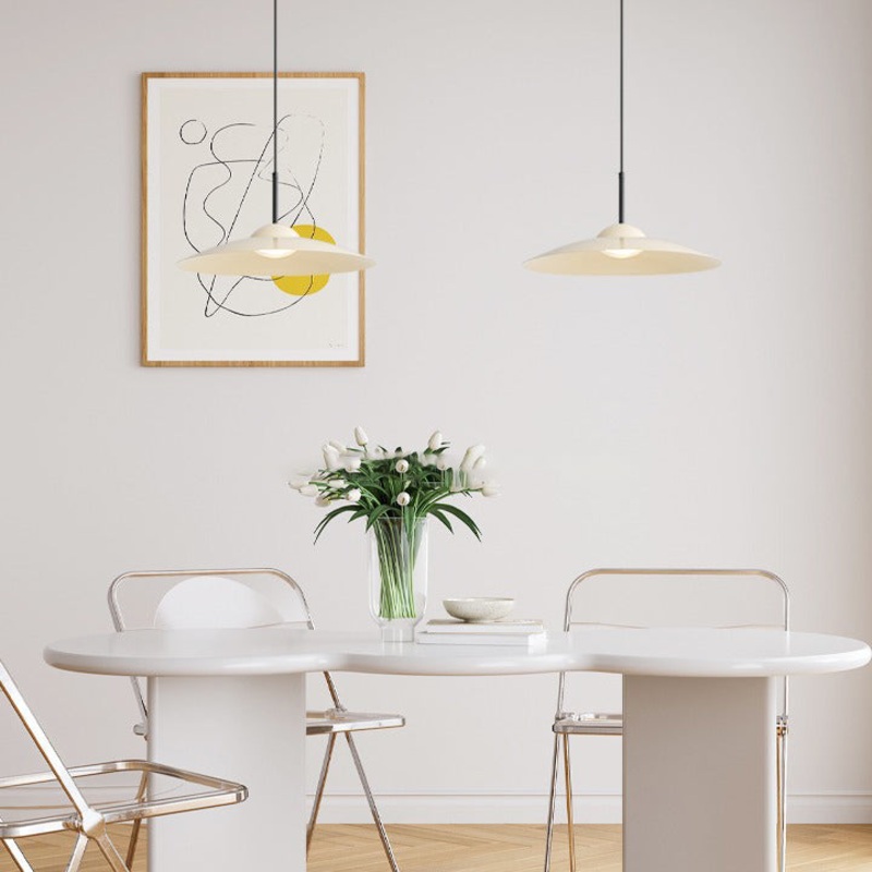 Contemporary Nordic Disc Round Glass Iron LED Pendant Light For Living Room