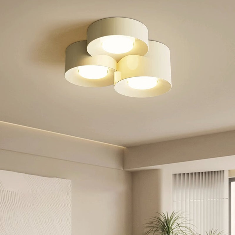 Modern Minimalist Multiple Cylinder Iron Acrylic LED Flush-Mount Ceiling Light For Bedroom