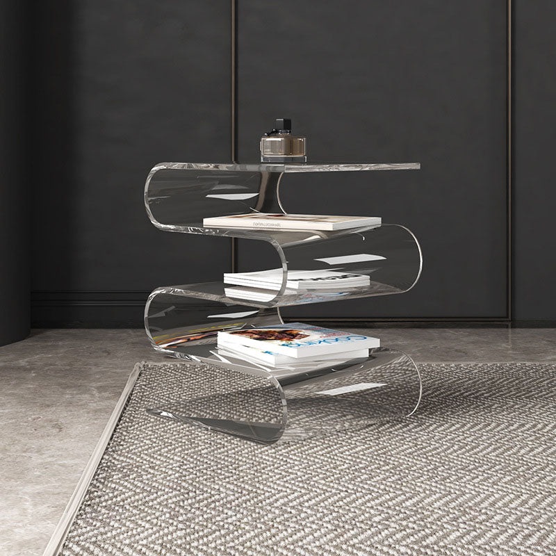 Contemporary Creative Acrylic Curved End Table 5-Tier For Living Room