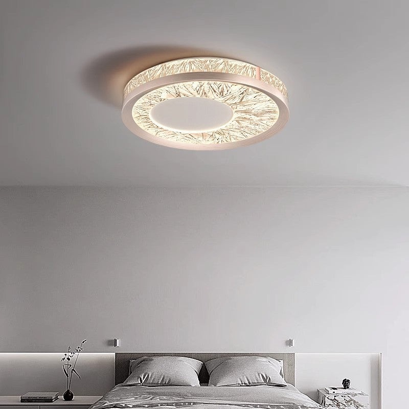 Modern Luxury Aluminum Acrylic Geometry Circle LED Flush Mount Ceiling Light For Living Room
