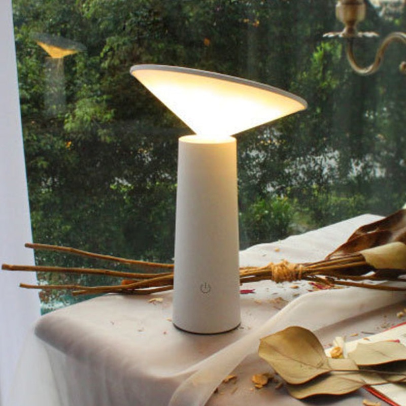 Modern Minimalist Eye Protection Cylinder Cone ABS LED Table Lamp For Bedroom