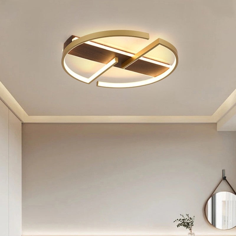 Modern Minimalist Round Rectangle Top Hardware Aluminum LED Flush Mount Ceiling Light For Bedroom