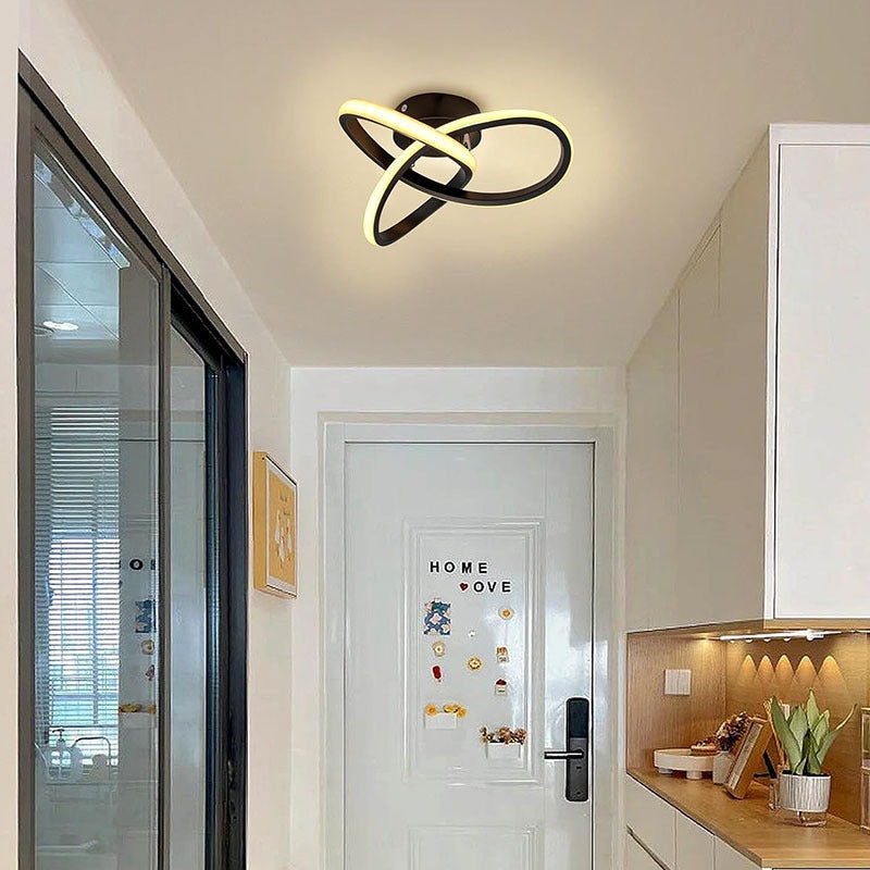 Contemporary Creative Floral Shape Iron PVC LED Semi-Flush Mount Ceiling Light For Hallway