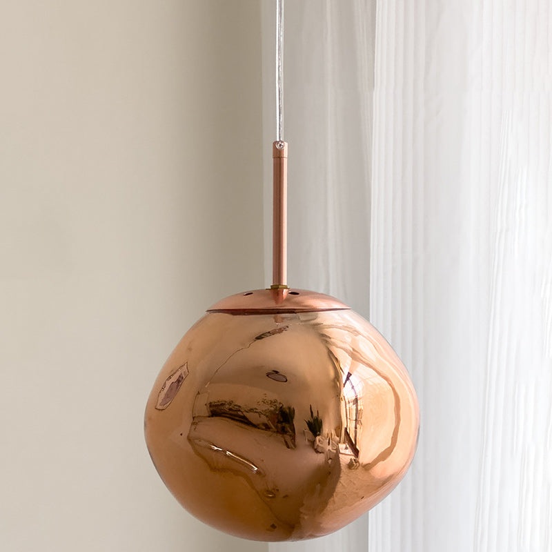 Contemporary Creative Oval Iron Glass 1-Light Pendant Light For Living Room