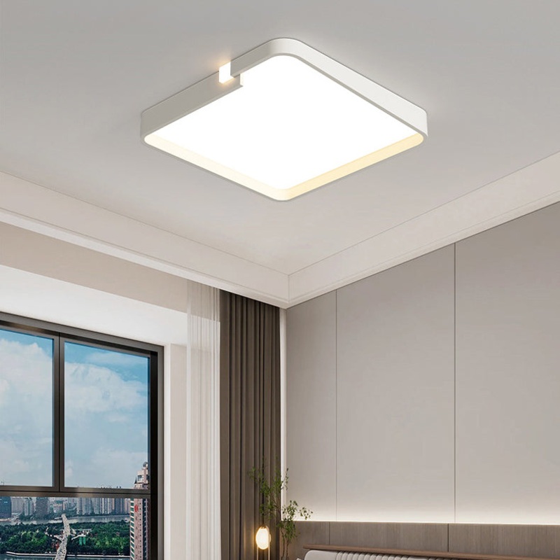 Contemporary Nordic Iron Acrylic Square Cloud Shade LED Flush Mount Ceiling Light For Living Room