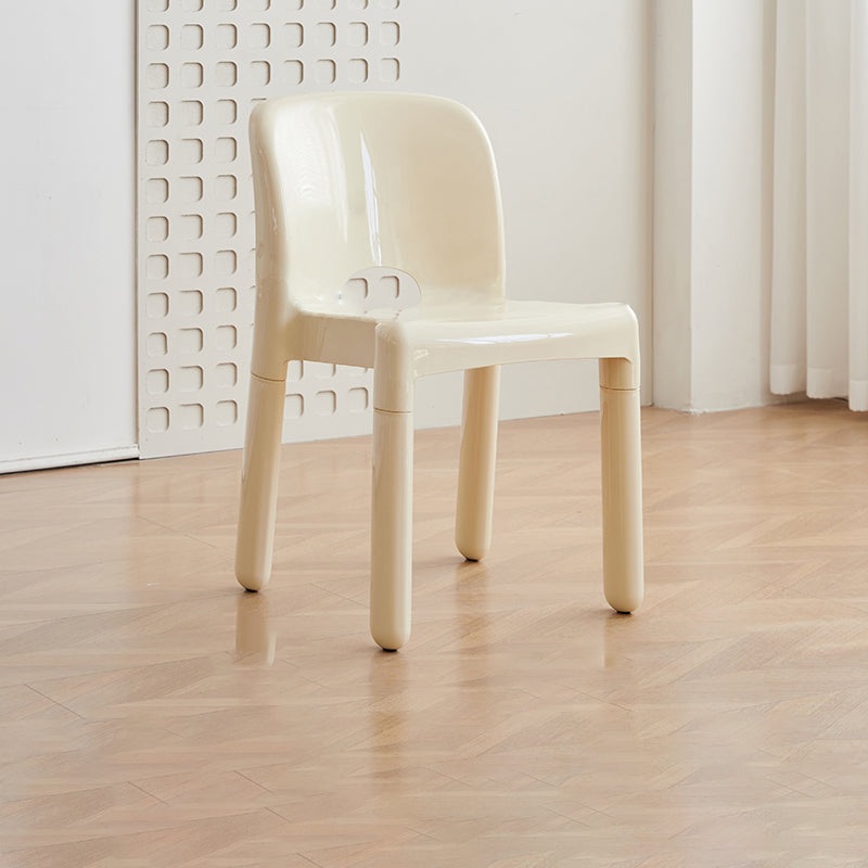 Contemporary Nordic Square Plastic Stackable Dining Chair Backrest For Dining Room