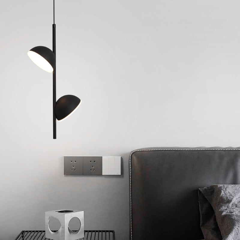 Contemporary Scandinavian Semicircle Long Rod Iron Aluminum LED Pendant Light For Bedroom