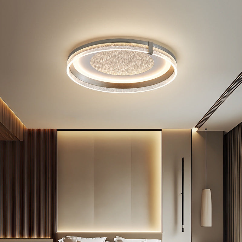 Contemporary Luxury Round Acrylic Iron Aluminum LED Flush Mount Ceiling Light For Bedroom