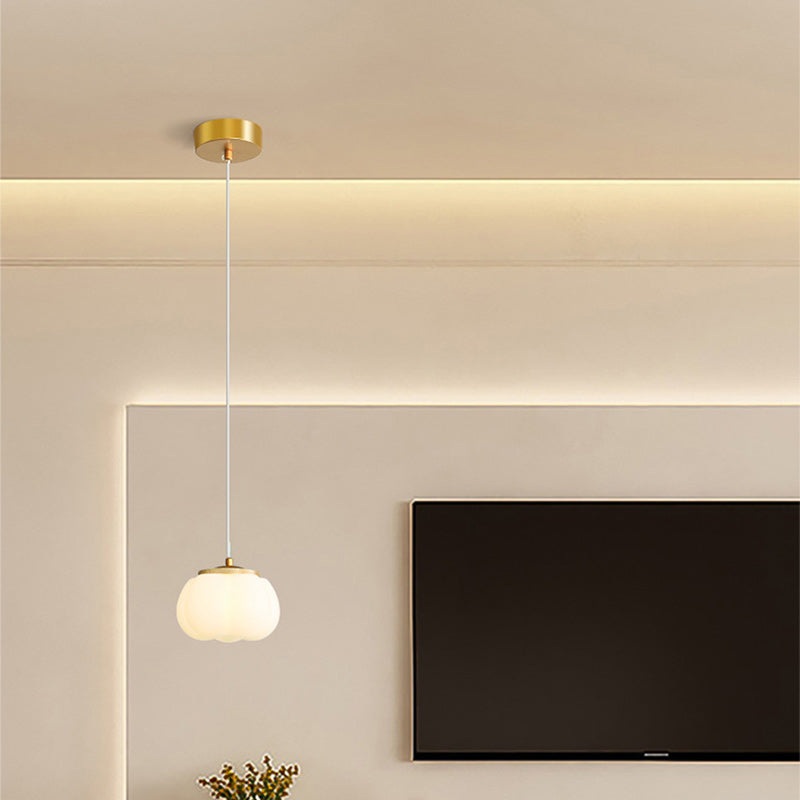 Modern Minimalist Round Iron Acrylic 1-Light Pendant Light For Living Room