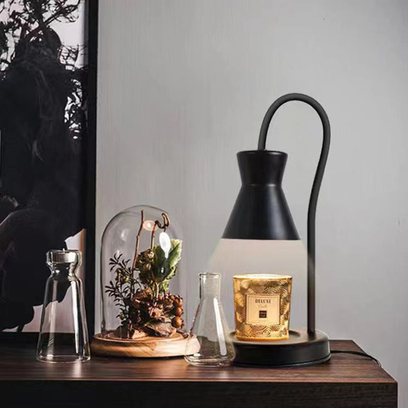 Modern Minimalist Liftable Round Horn Shape Iron 1-Light Aroma Melting Wax Table Lamp For Bedroom