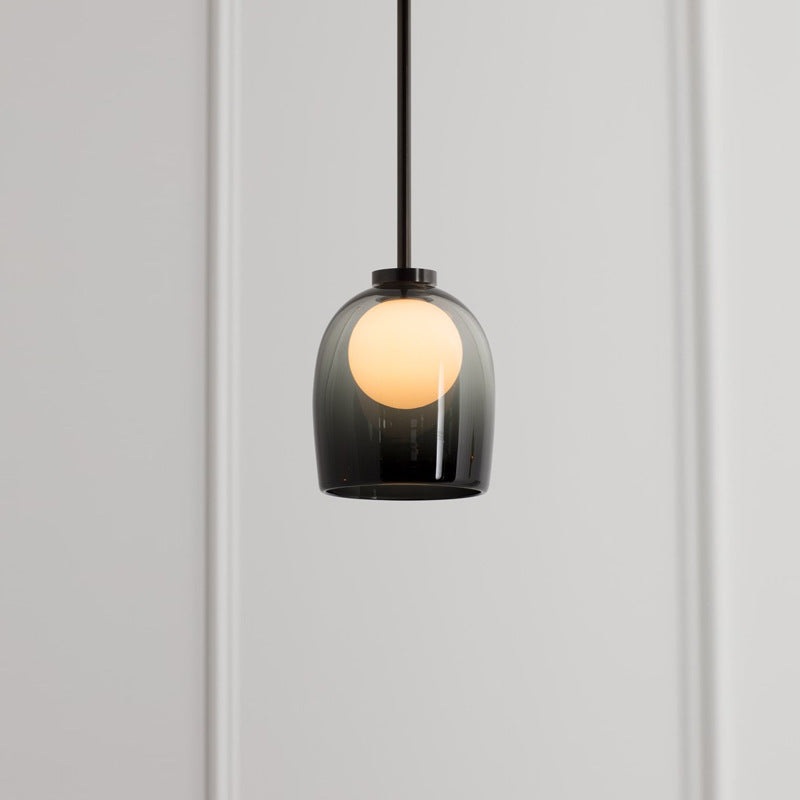 Contemporary Scandinavian Oval Iron Glass 1-Light Pendant Light For Living Room