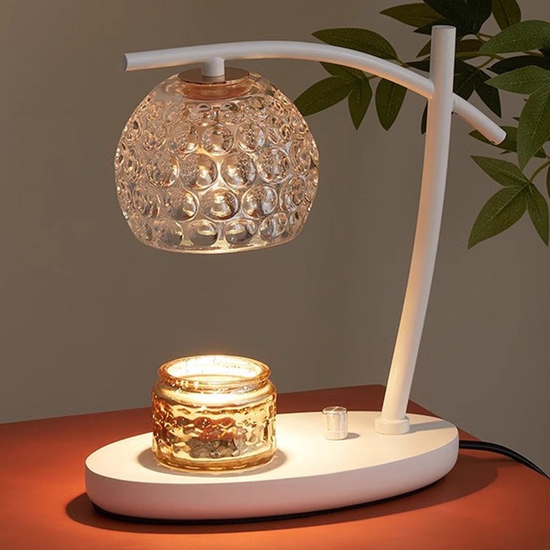 Contemporary Simplicity Boat Glass Globe Shade Hardware 1-Light Melting Wax Table Lamp For Bedroom