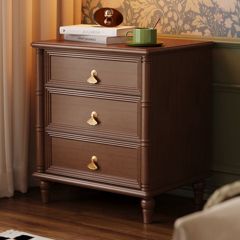 Contemporary Simplicity Cube Solid Wood Nightstand 3-Drawer For Bedroom