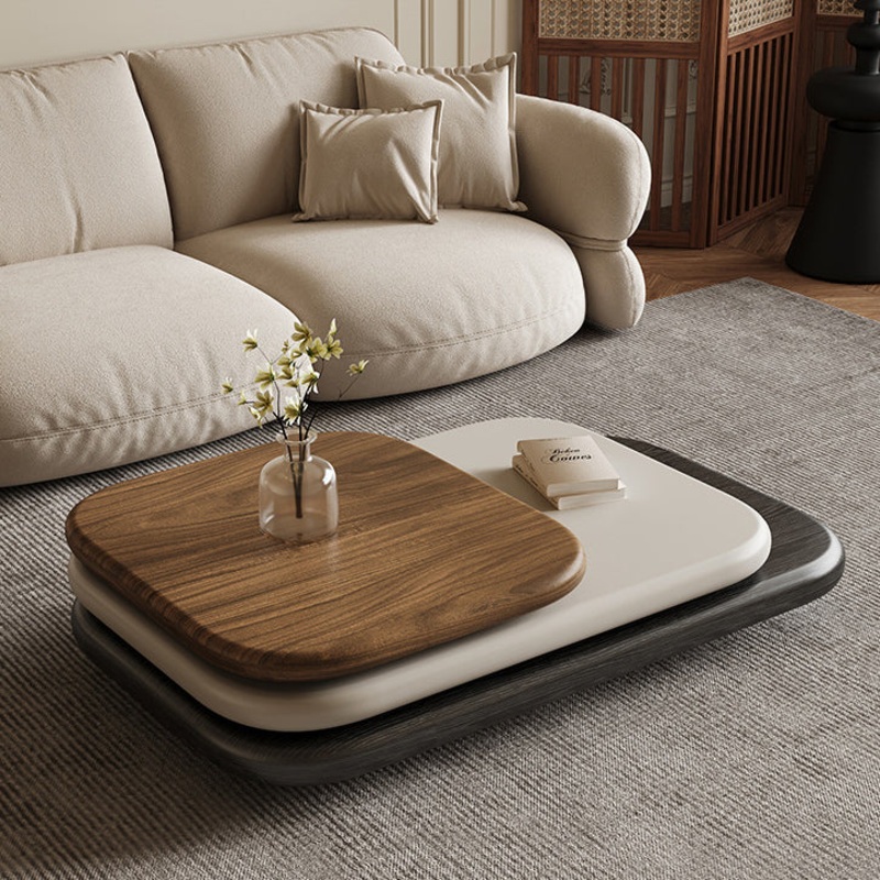 Modern Art Deco Rectangle Rotatable Splicing Color Artificial Board Coffee Table 3 - Tier For Living Room