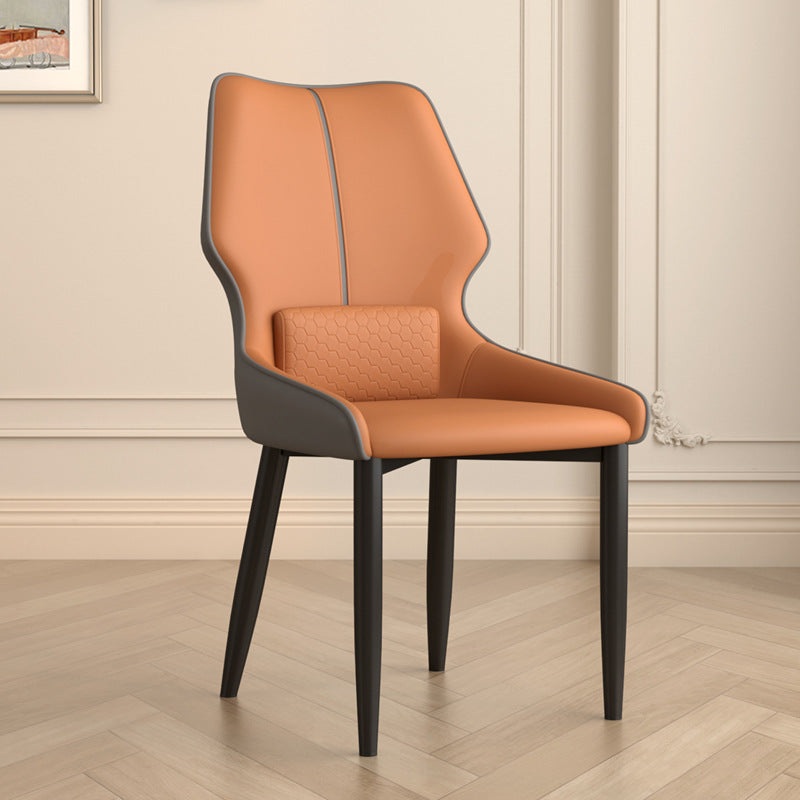 Modern Luxury Leather Stainless Steel Dining Chair Backrest For Dining Room