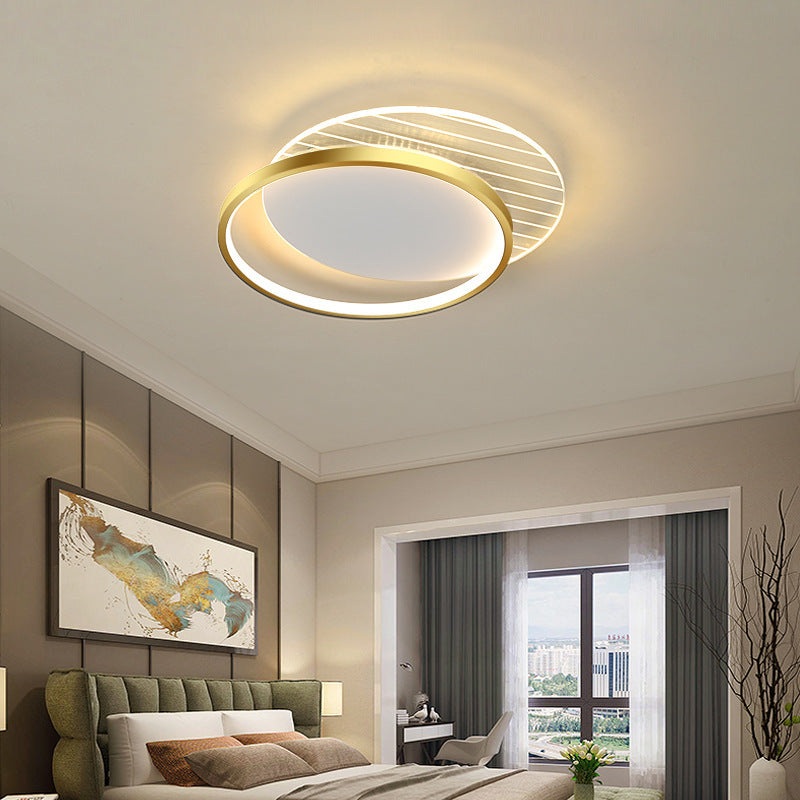 Modern Minimalist Round Square Stacking Acrylic Iron LED Flush Mount Ceiling Light For Living Room