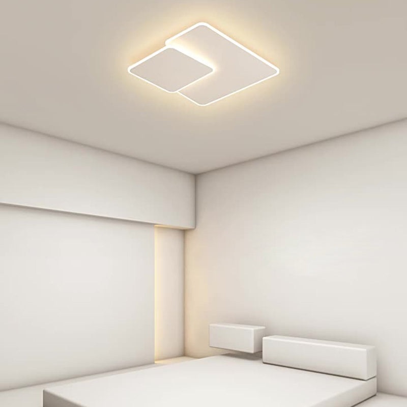 Modern Simplicity Square Stacked Acrylic Iron LED Flush Mount Ceiling Light For Living Room