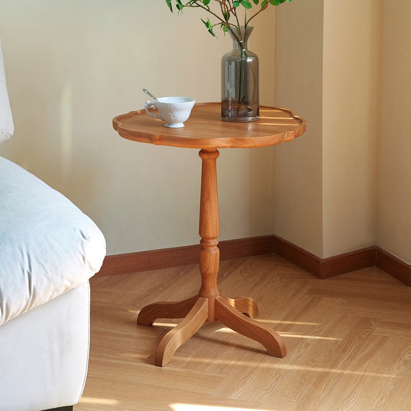 Traditional Japanese Cherry Wood Flower Shape Coffee Table For Living Room