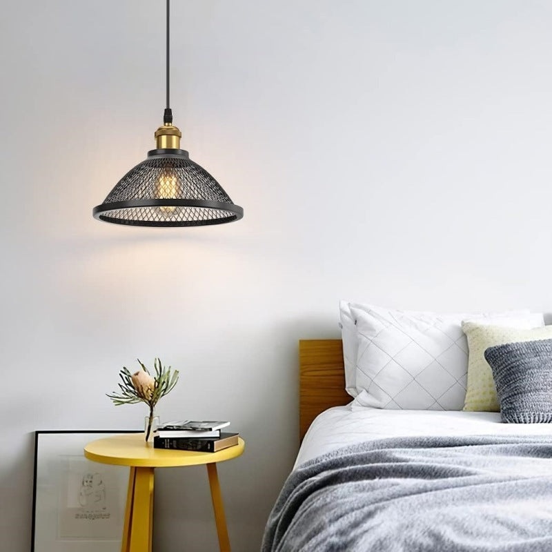 Contemporary Scandinavian Dome Full Iron Net Lampshade 1 - Light Pendant Light For Dining Room