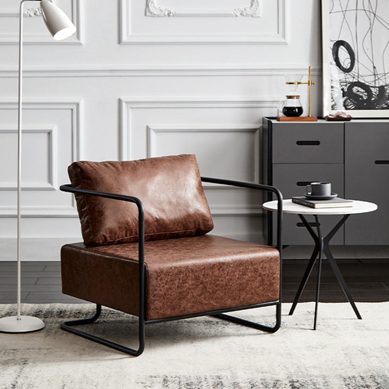 Contemporary Scandinavian PU Iron Solid Wood Sofa Backrest Armrest For Living Room