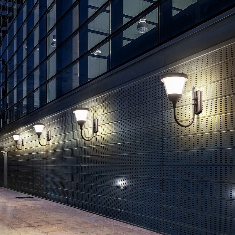 Contemporary Simplicity Aluminum PC Arc Arm LED Outdoor Wall Sconce Lamp For Garden