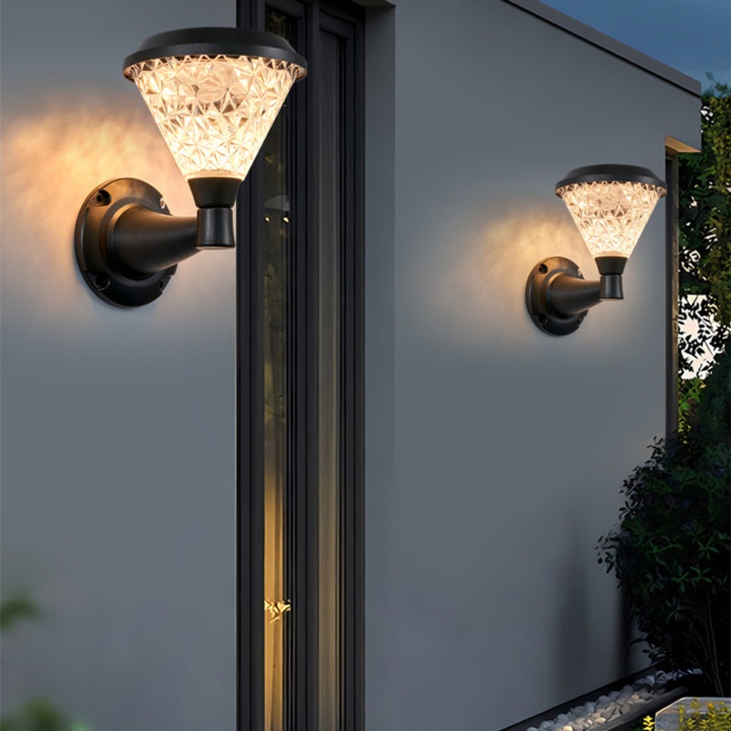Contemporary Simplicity Solar Square PC Shade LED Outdoor Waterproof Wall Sconce Lamp For Garden