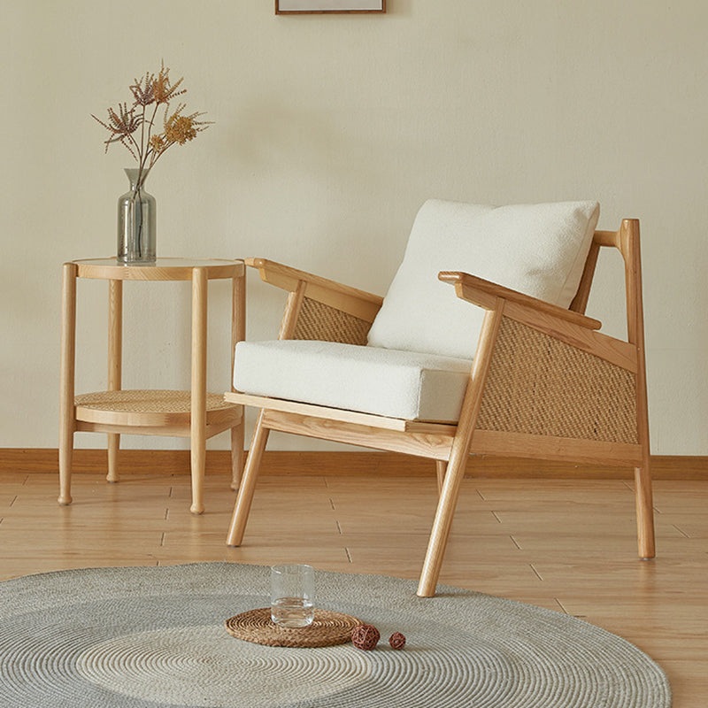 Traditional Japanese Rattan Weaving Solid Wood Sofa Backrest Armrest For Living Room