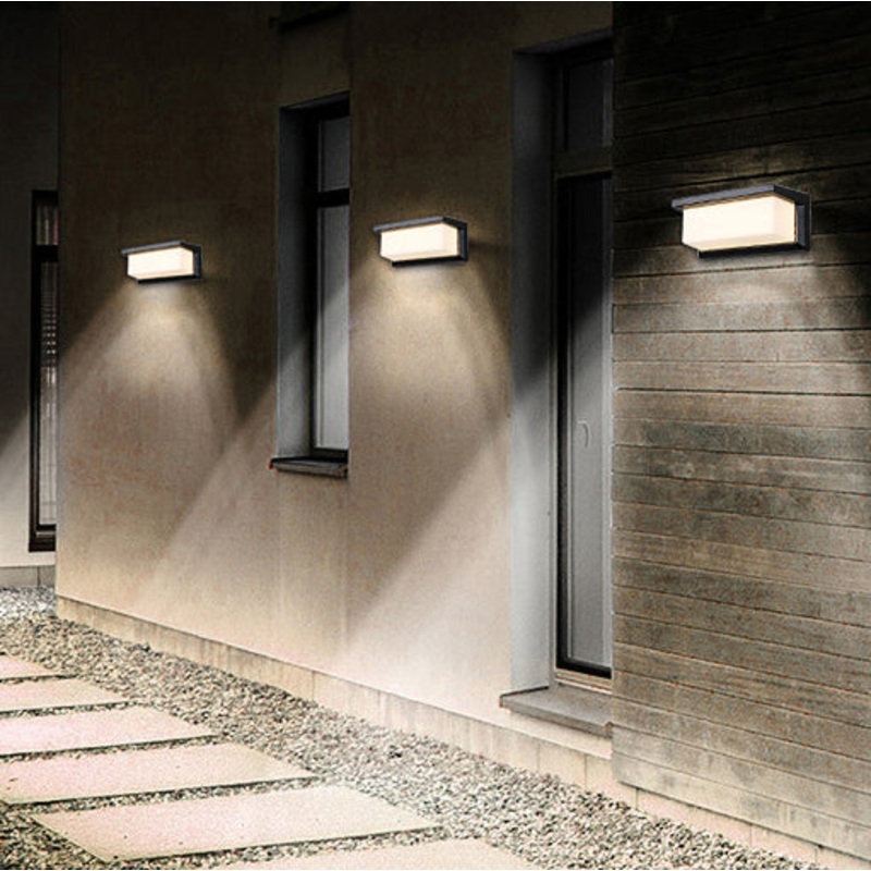 Contemporary Simplicity Rectangular Waterproof Solar Human Body Induction LED Outdoor Wall Sconce Lamp For Garden